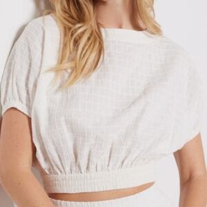 Faherty Cala Windowpane White Top Size XL